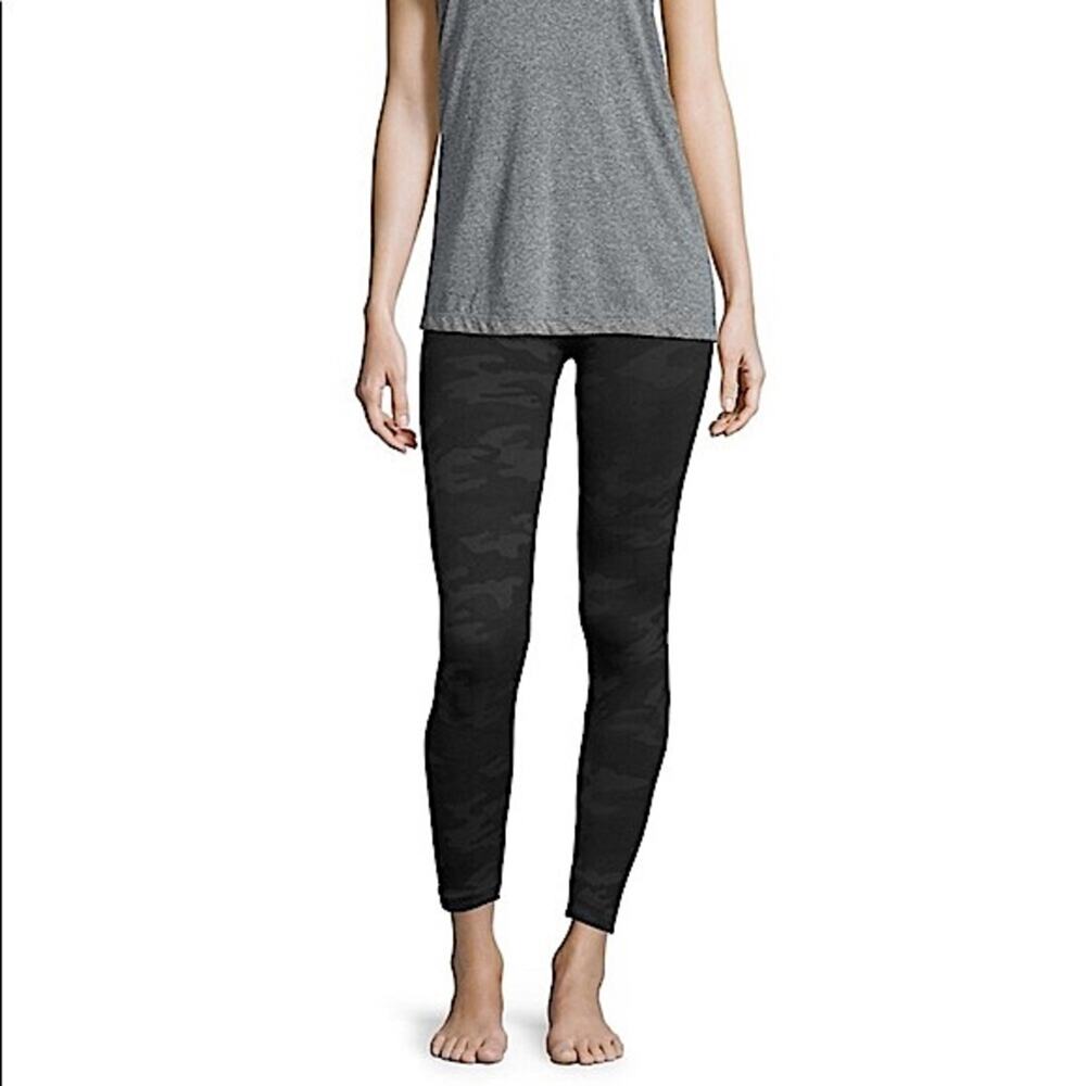 Spanx Look at Me Now Camo Leggings Gray Black XL
